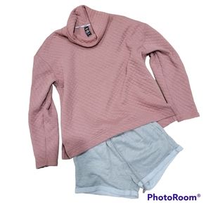 RBX blush pink quilted pullover